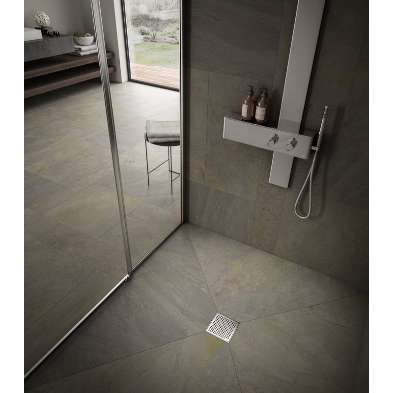 Drain de douche carré Mira par QM Drain, Poli