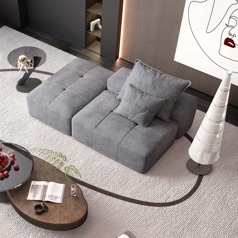 Canapé modulaire 2 pièces Boneless, Gris