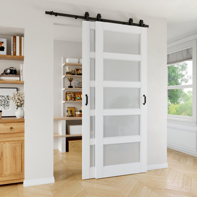 Portes doubles de grange coulissantes 64 "x 96" 5-Lite