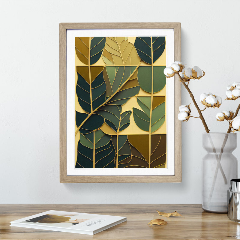 Leaves - Framed Print, 46cm H x 34cm W x 2cm D, Oak