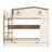 Queen Over Queen Solid Wood Bunk Bed with Storage Drawers, Shelves and Hooks-2081434739-2093976302