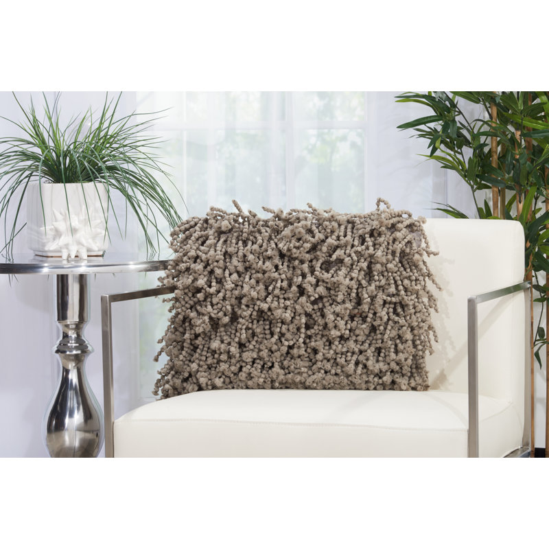  Housse de coussin rectangulaire et insert, Argent