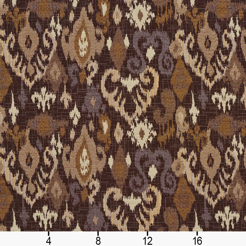 Tissu de texture ikat, Brun / Gris