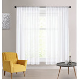 Coriena Polyester Semi Sheer Curtain Pair