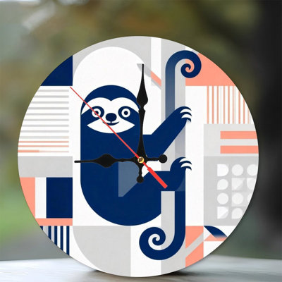 Horloge murale ronde en bois 10 po, mouvement à quartz silencieux, imprimé UV, à piles