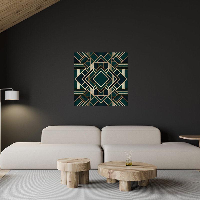 Art déco II, reproduction sur verre acrylique, H 24 po x l 24 po x P 0,25 po