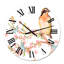 Bel oiseau assis sur une branche de Sakura - Horloge murale traditionnelle-60281704