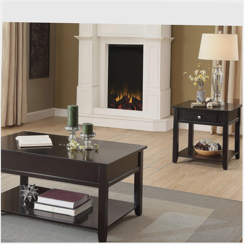 Table basse noire avec surface relevable