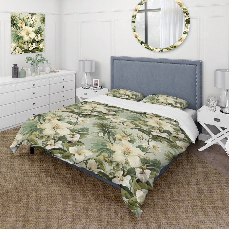 Ensemble de housse de couette Daviere Haleyann, Housse de couette pour grand lit et 2 taies décor