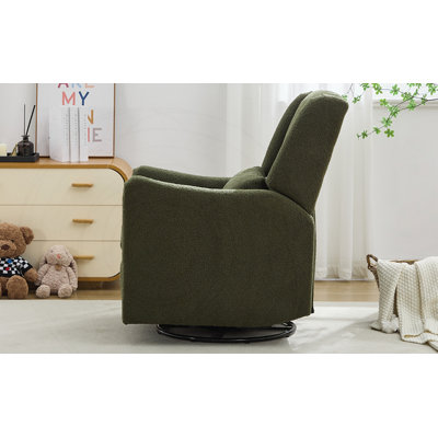 Swivel Rocker Recliner with Gliding Motion and Teddy Fleece
