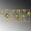 Accessoire mural décoratif en métal (3 pièces), peint à la main vert et or, 19,7 po x 27,6 po x 2,0 po | Fabrication 100% métal, conception facile à suspendre au mur | Décoration intérieure unique pour le salon, la chambre à coucher et le bureau