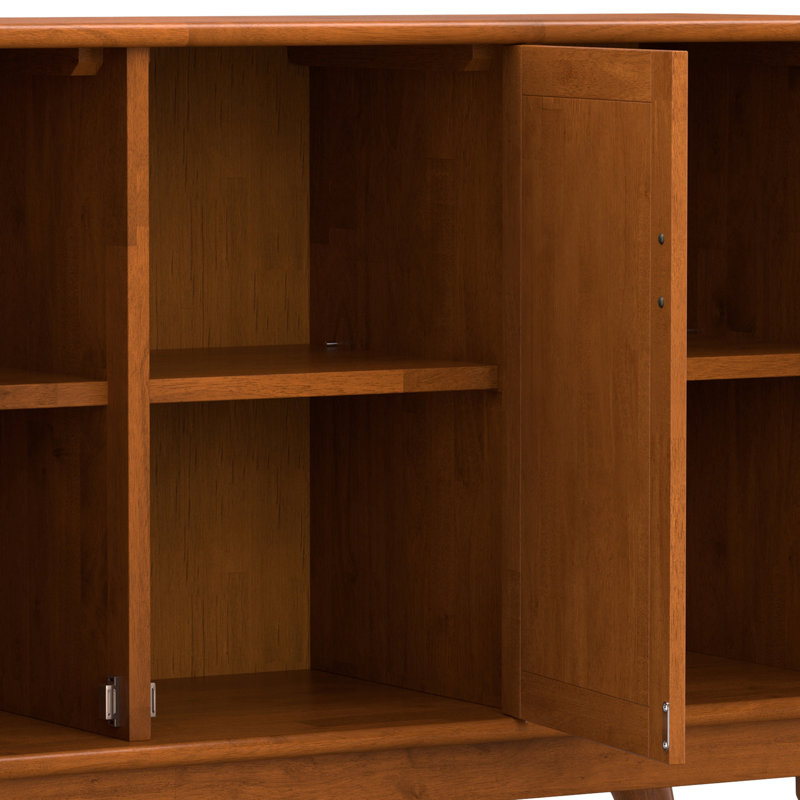 Teak Brown Solid Hardwood Mid Century Modern Sideboard Buffet