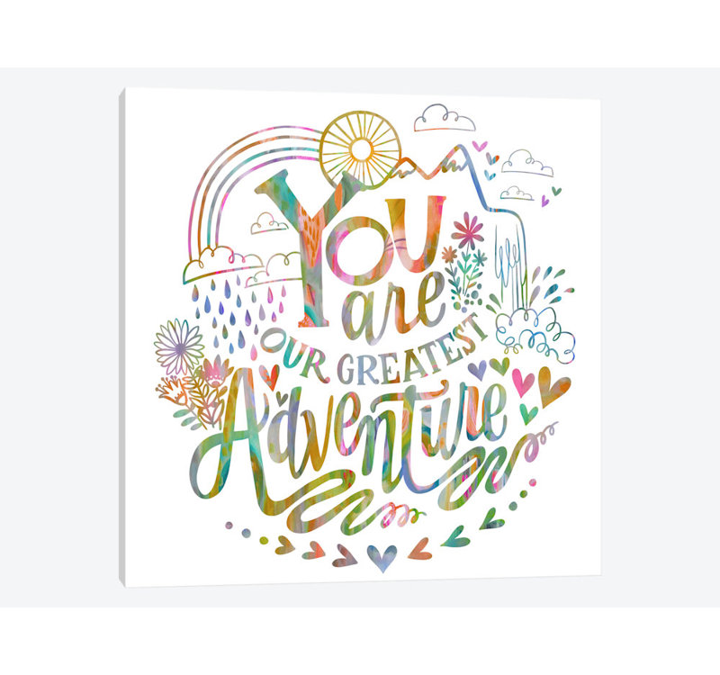 « you are is is a large adventure », art textuel sur toile tendue, H 26 po x l 26 po x P 1,5 po, Toile tendue, Pas de tapis