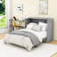 Lit escamotable double avec design en rotin élégant et tiroir de rangement intégré-1337663674