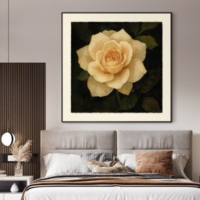 Très grande reproduction d'art sur toile - Fleur, art floral moderne, décoration pour le salon ou la chambre à coucher - «Assemblage requis du cadre (cadre non fini)»