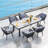 Rectangular Patio Dining Set with Cushions-980400066-978634513
