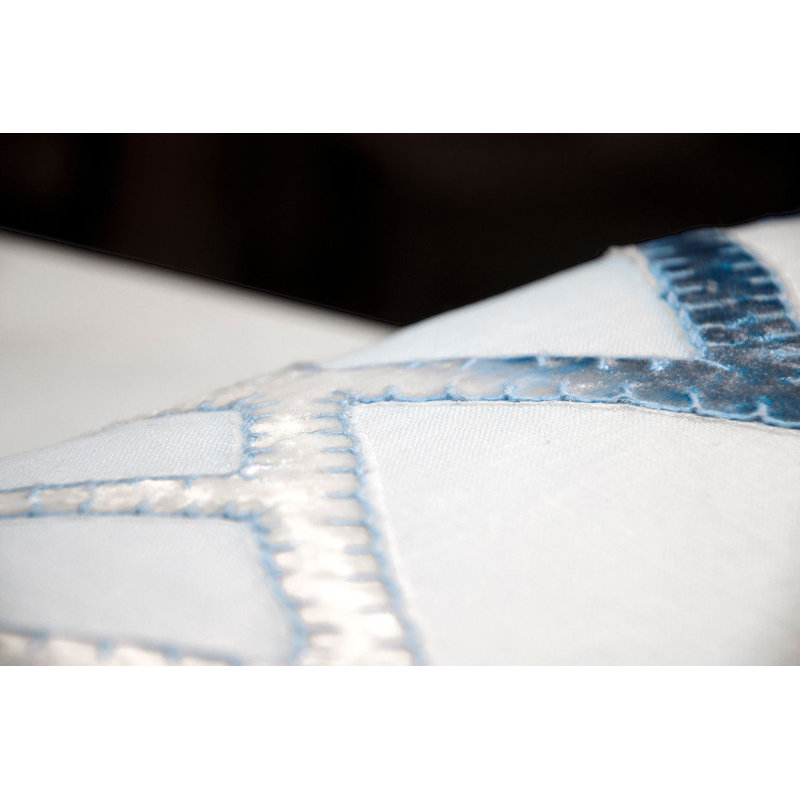 Net Linen Square Pillow Cover & Insert, Azul