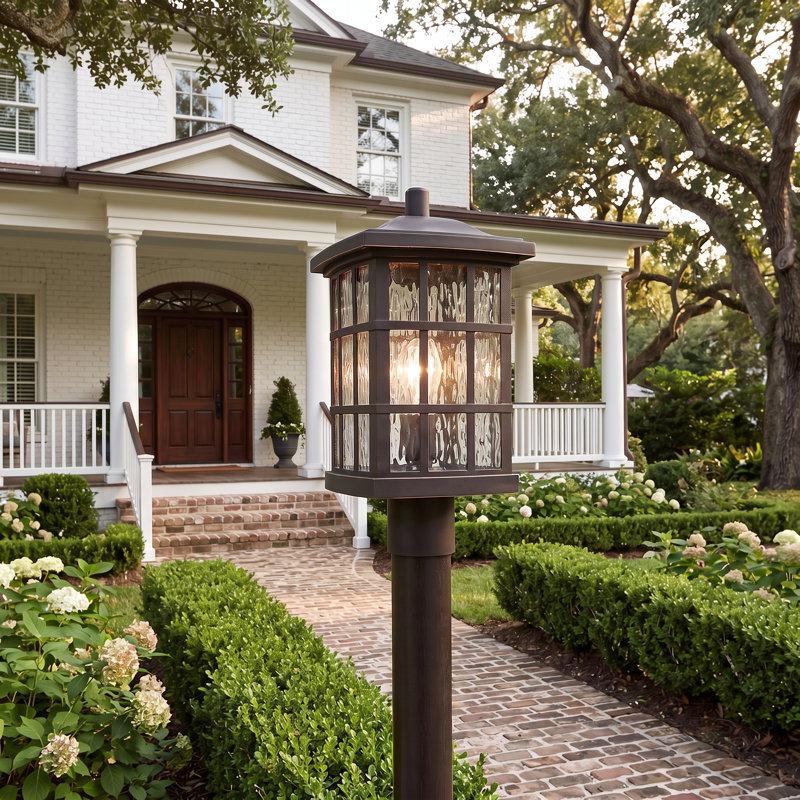 Stonington 1-Light Palladian Bronze Outdoor Post Lantern