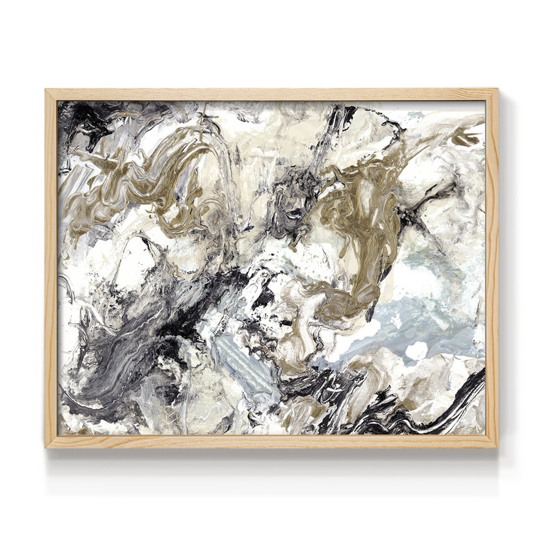 Marbelized Abstract -Framed Print - Restickable, 8" H x 10" W, Natural