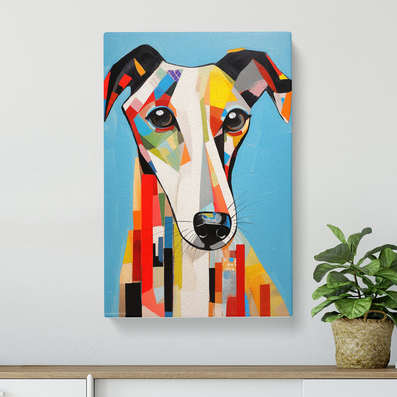 Whippet Constructivism - Wrapped Canvas, 76cm H x 50cm W x 3cm D