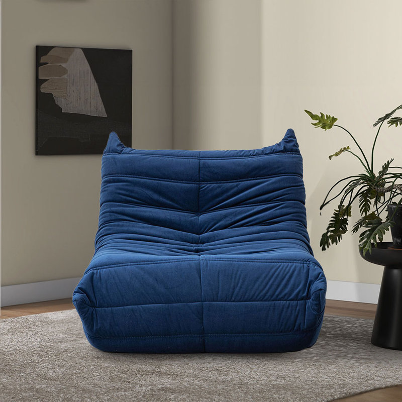 Fauteuil à billes en tissu, Tissu bleu