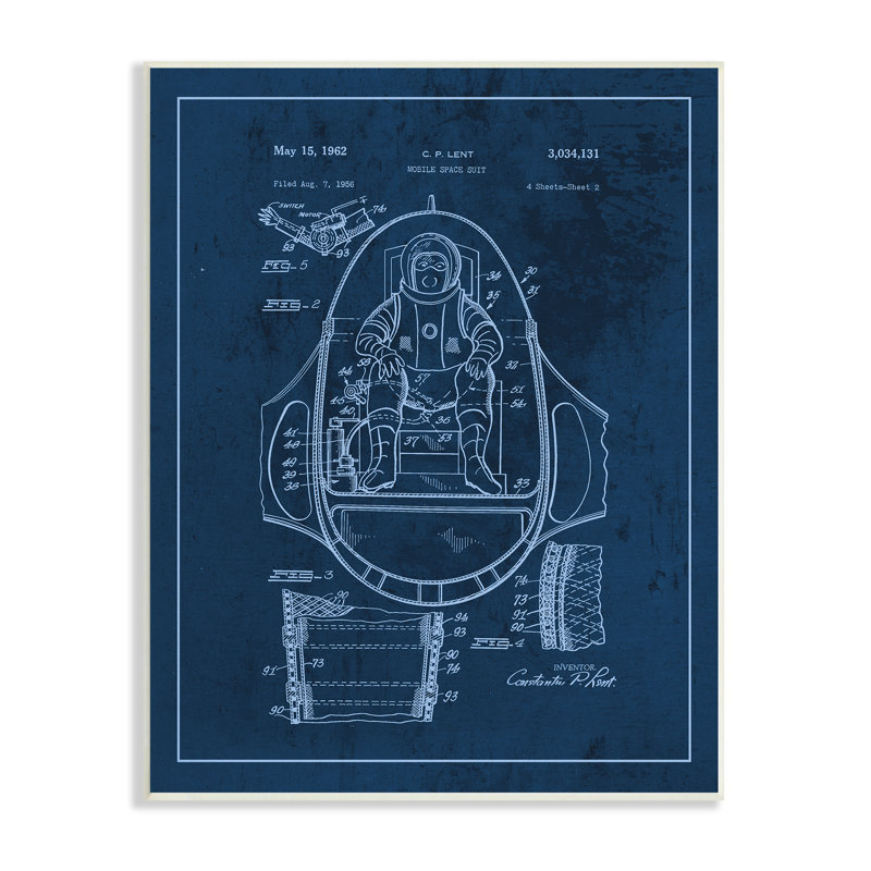 Plan de l'astronaute rétro Space Explorer, Plaque murale, H 15 po x l 10 po