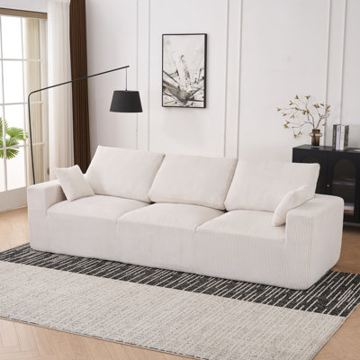 Modulaire, en forme de L, 3 places, coussin de siège très large, accoudoirs à motif de pétales et orifices de type C, mousse haute densité, mouvement, revêtement en velours côtelé, sans assemblage, utilisation multifonctionnelle complète dans les espaces de vie