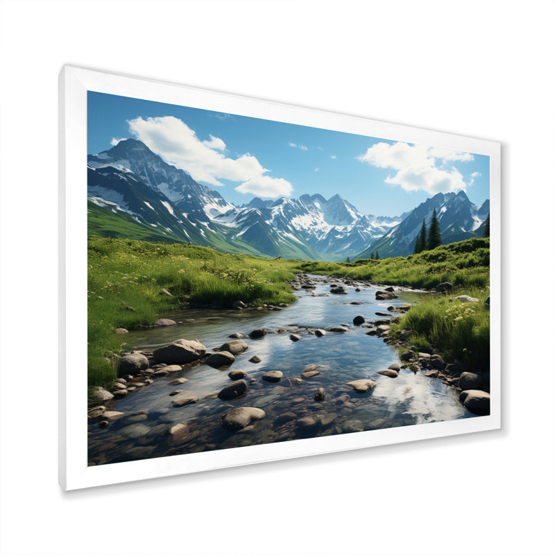 Paysage de l'Alaska I - reproduction sur toile, H 34 po x l 44 po x P 1,5 po, Cadre photo blanc