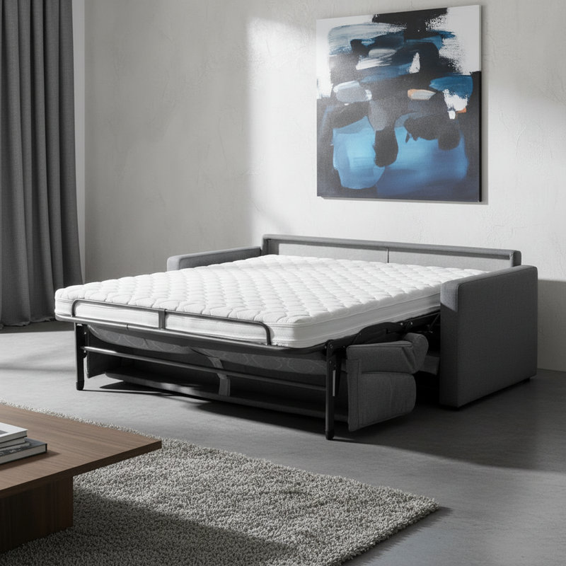 Canapé-lit en tissu de qualité supérieure Adalise, Tissu DuraTex performance anthracite
