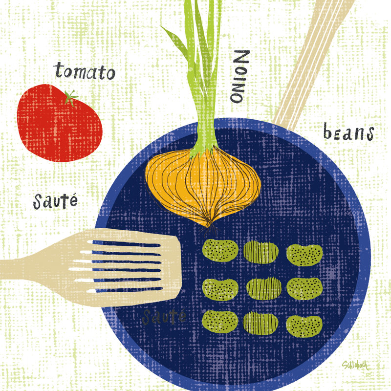Cooking It II by Sue Schlabach - Unframed Graphic Art Print on Canvas, 76cm H x 76cm W