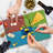 Ambesonne Pastel Cutting Board Large Size Retro Camera Hipster Multicolor