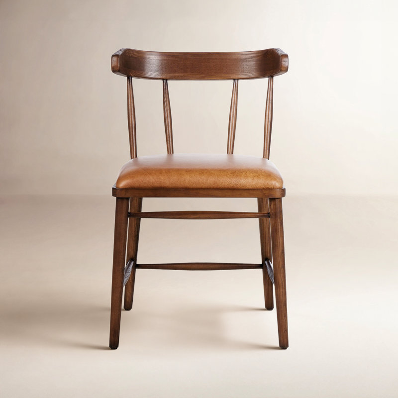 Colter Leather Dining Chair, Chaps Saddle, Vintage Ash