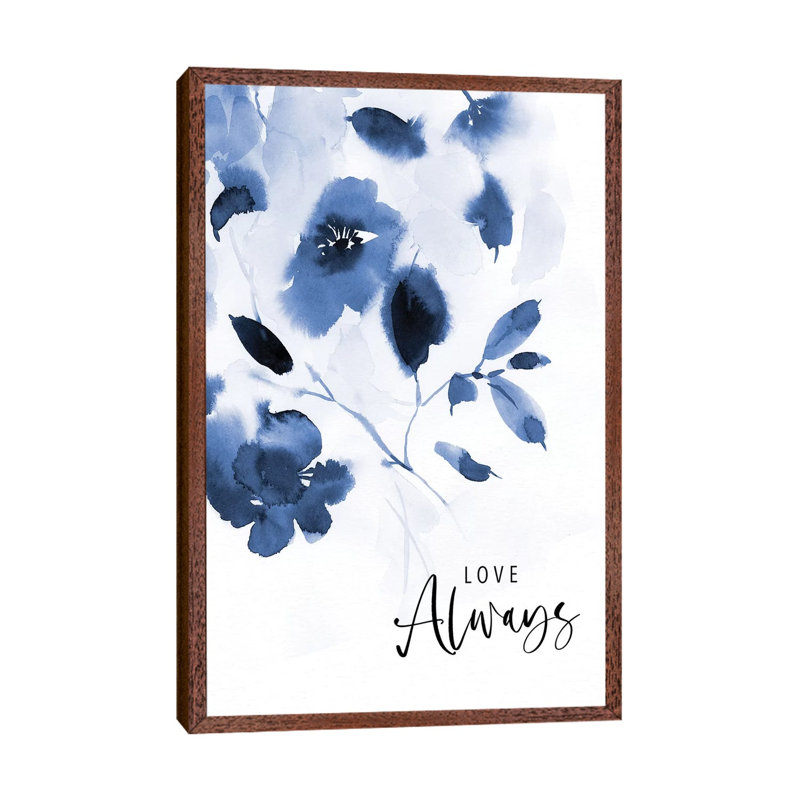 Classic Blue I by Stephanie Ryan - Print on Canvas, 66.04cm H x 45.72cm W x 3.81cm D, Classic Brown Wood Floater Framed