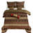 Sierra Brown/Red/Tan Aztec Print Western Rustic 7 Piece Comforter Set-676990230