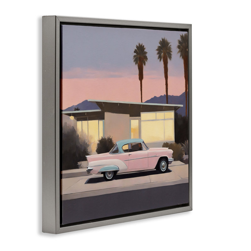 Art mural sur toile flottante encadrée dorée "California Classic Car" par Noah Bay, H 18 po x l 18 po