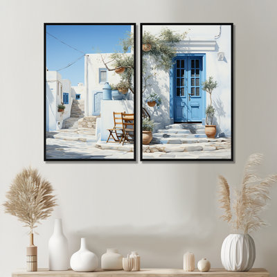 Grèce Cycladic Harmony IV - Paysages Grèce, ensemble de 2 reproductions d'art mural