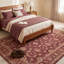 Tapis Cedar2 traditionnel à motif floral intégral bordeaux, cuivre, vert, crème et rose, lavable à la machine, antidérapant, à poils courts, pour l'intérieur et l'extérieur, adapté aux animaux domestiques, idéal pour le salon, la chambre, la salle à manger, l'entrée, le couloir ou le bureau.-1513921753