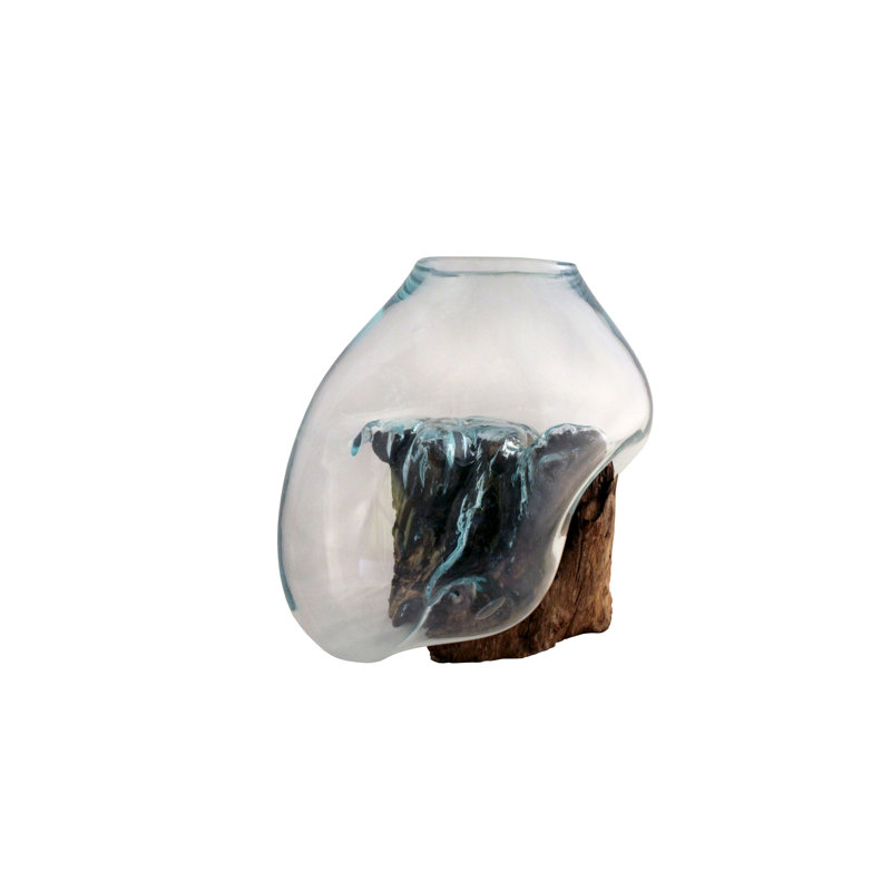 Sculpture en verre et bois fondu
