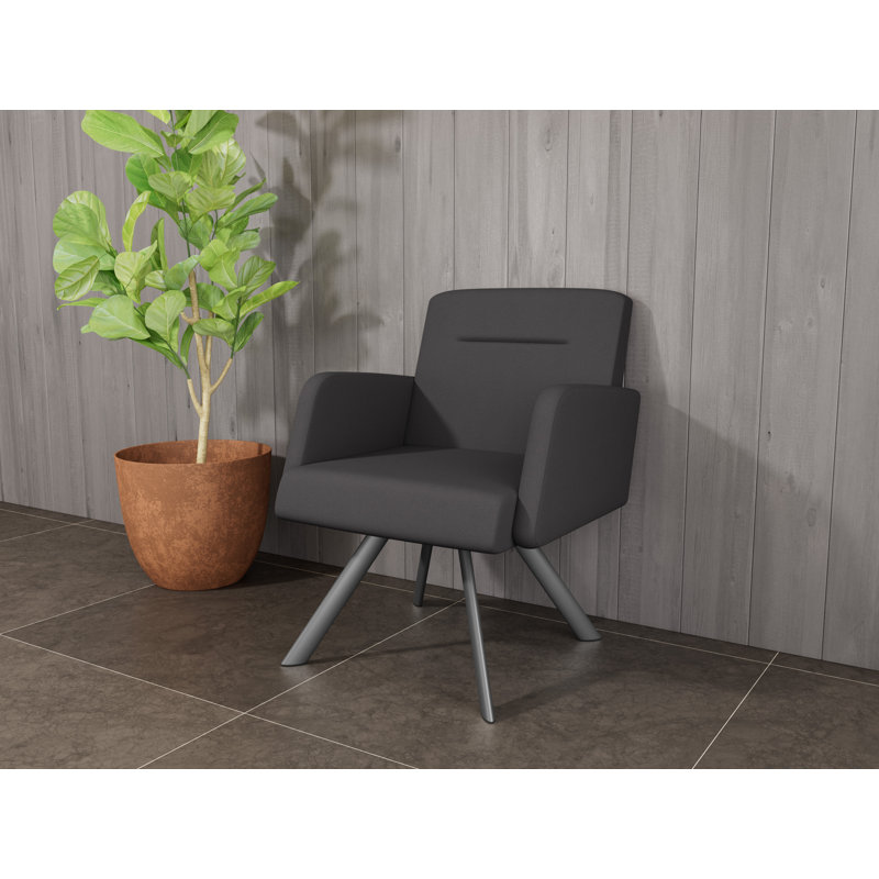 Fauteuil de réception Willow, Gris anthracite, Visite libre noire