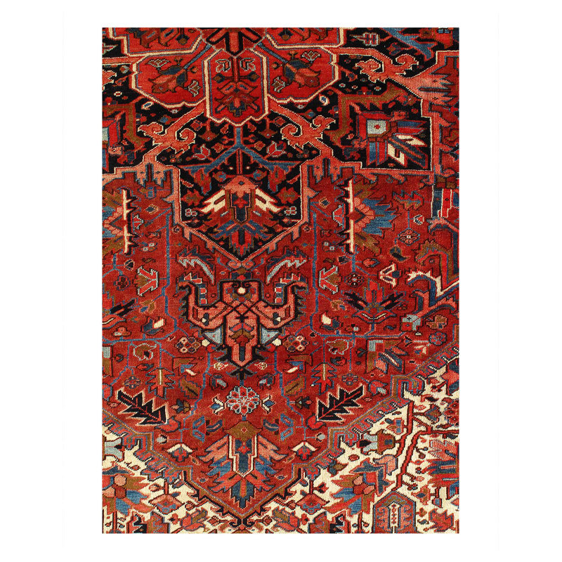 Rust Persian Hand Knotted fine Heriz 11'2"X 14'2"