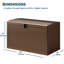 Boîte de rangement extérieure imperméable en résine, boîte de rangement de patio verrouillable 120 gallons avec couvercle hydraulique à fermeture en douceur pour outils de jardin et accessoires de piscine-126543045