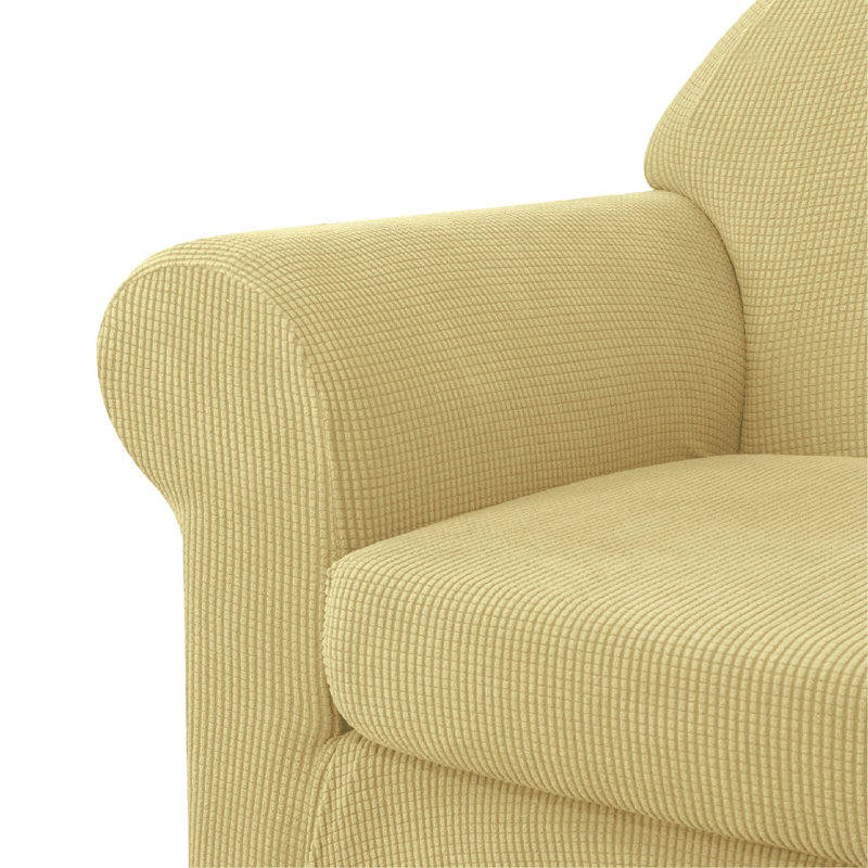 Box Cushion Sofa Slipcover, Yellow