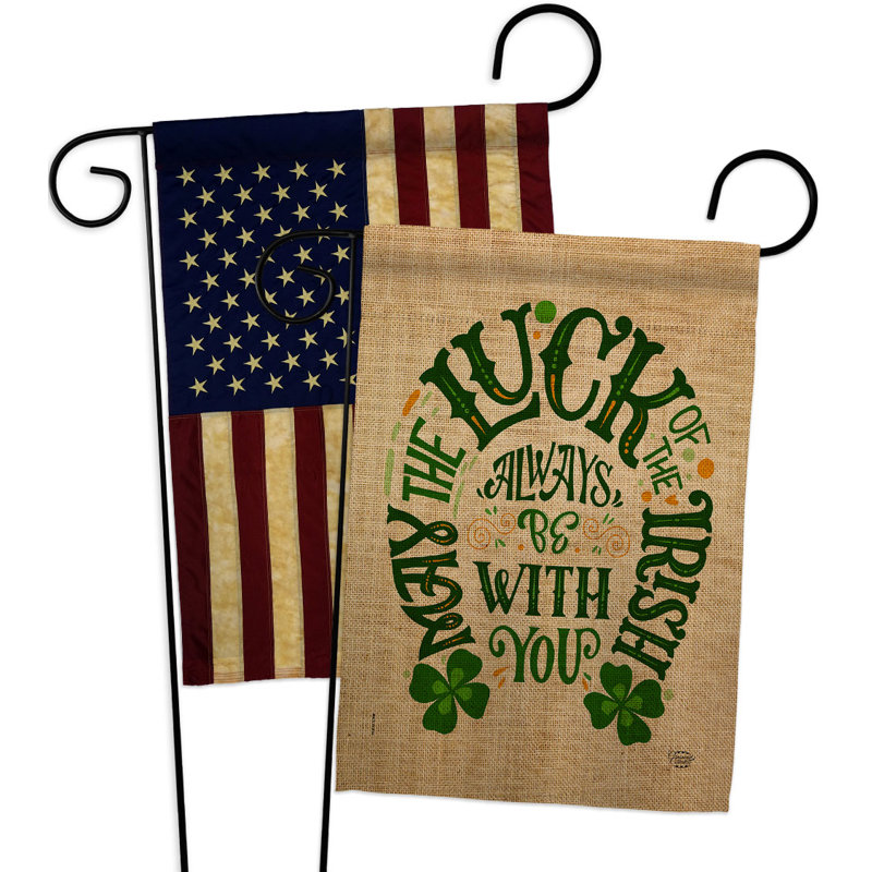 Drapeau de jardin à double face en polyester 1 pi 5 po x 1 pi 1 pi Luck Always with You
