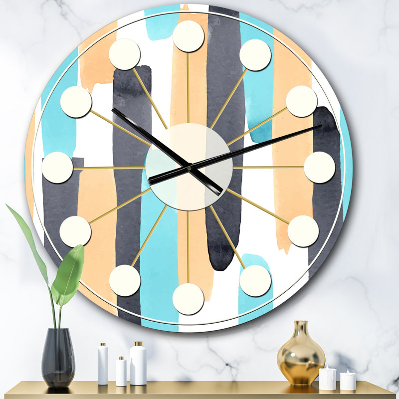 Horloge murale rétro Mid-Century, Surdimensionné