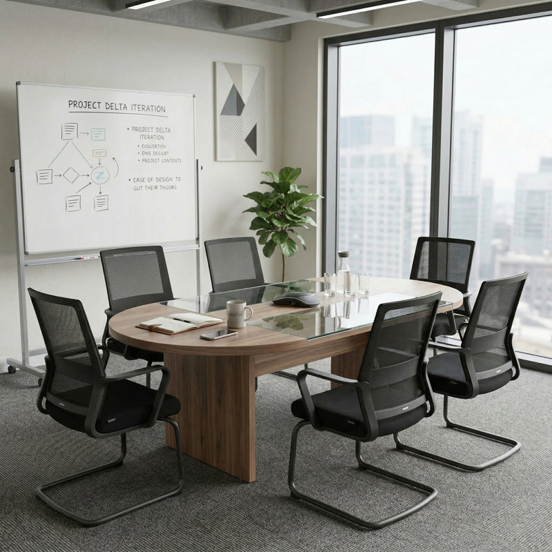 Breathable Mesh Office Chair- Professional Conference Chair, Black