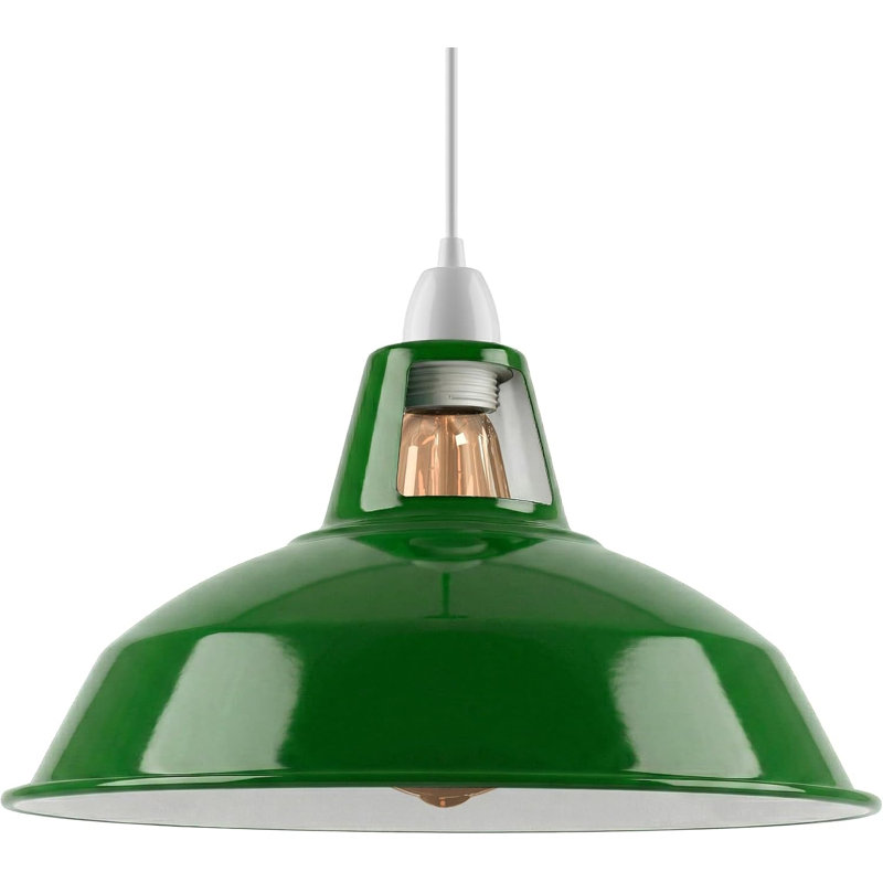 16.5cm H Metal Lamp Shade, Green