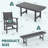 5-Piece HDPE Outdoor Dining Set with Rectangular Table & Bench-940503552