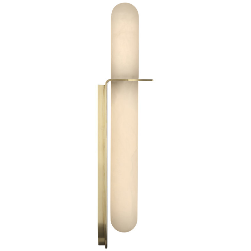 Kelly Wearstler Fosse 11" Invertable Offset Oval Sconce, 17.75" H x 4.5" W x 4" D, Antique-Burnished Brass, 1400 W