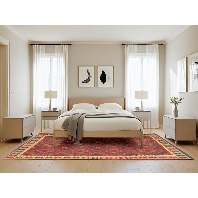 Tapis brun/rouge contemporain Allante, Rectangle 5 pi x 8 pi
