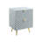 2 Drawers MDF Nightstand In Gray High Gloss Finish-907192661